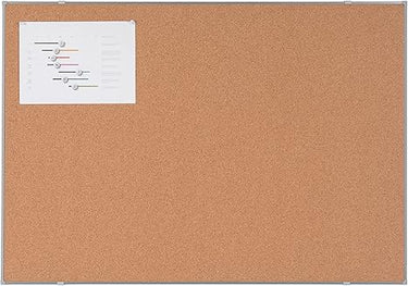 BoardsPlus Economy Tablón de Corcho, 104.5 x 73 cm, Marco de Tech Alloy Gris